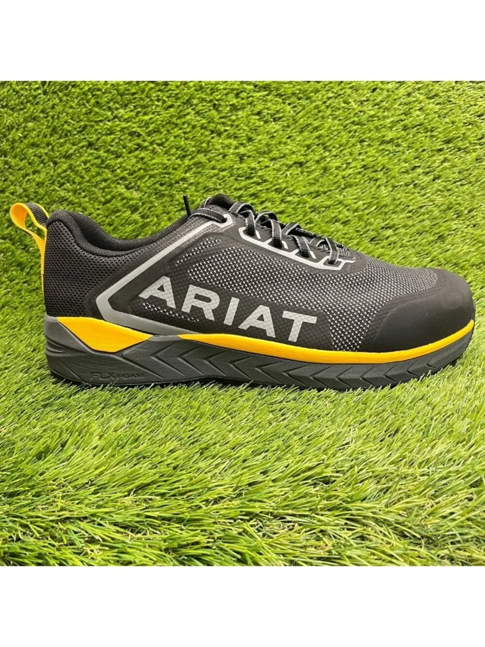Ariat Outpace SR Mens Size 12 Black Yellow Composite Toe Safety Work Shoes